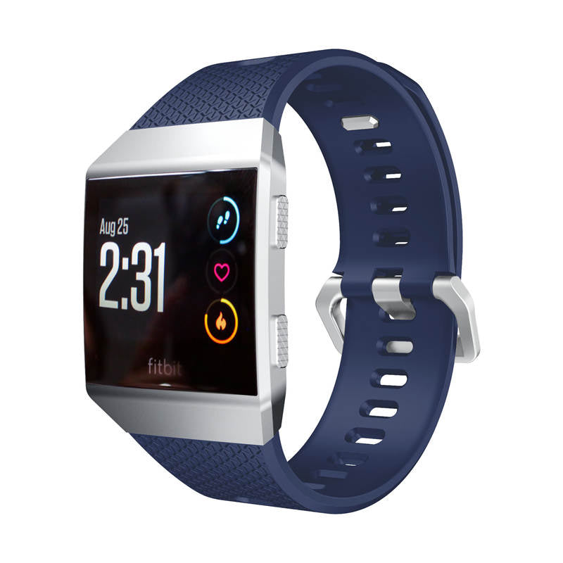 Soft Silicone Band For Fitbit Ionic Smart Watch Replacement Accessories-Navy Blue