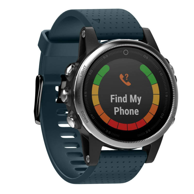 Watch Band For Garmin Fenix Fenix 5S/ 5S Plus/6S/ 6S Pro Soft Silicone 20mm Replacement Strap Black Steel Buckle-Rock Cyan