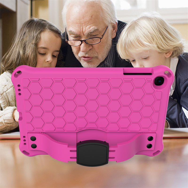 Hive SamSung Tab A 10.1 T510/T515(2019) Tablet Case Durable Stand Cover With Shoulder Strap-RoseBlack
