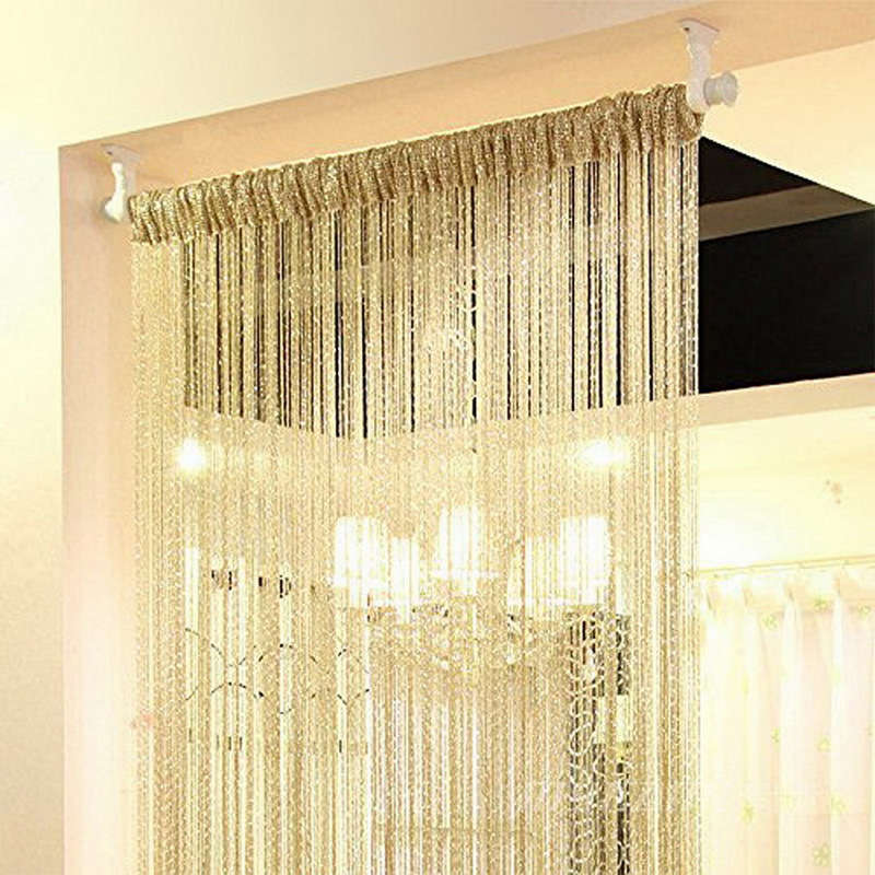 Home Decor Sequin Curtain for Doorway 37x79 inch Hanging-Champagne