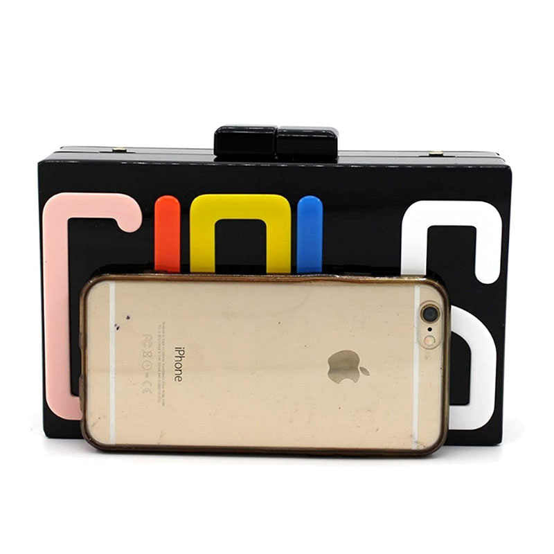 Acrylic Letter Square Box Shoulder HandBags For Wedding Party Purse