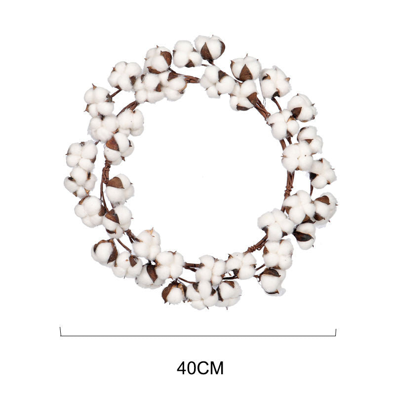 25cm/40cm Cotton Wreath Decor Adjustable Cotton Stems Wreath for Farmhouse Decor Wedding Centerpiece