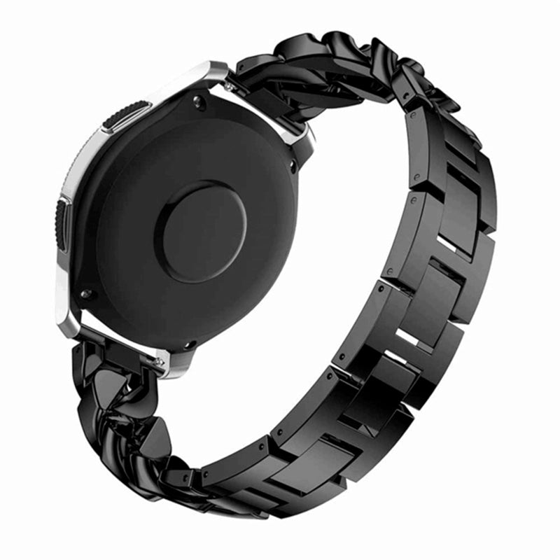 DPXZ 20MM Stainless Steel Bling Watch Band Quick Release Strap Replacement Wristband For Samsung For Women-Black