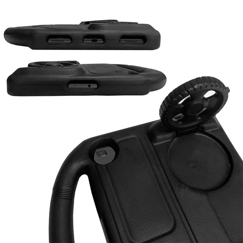 Wheel Samsung Tablet Case For Tab A 10.1 T510/T515(2019) Shockproof Stand Cover With Handle Stand-Black