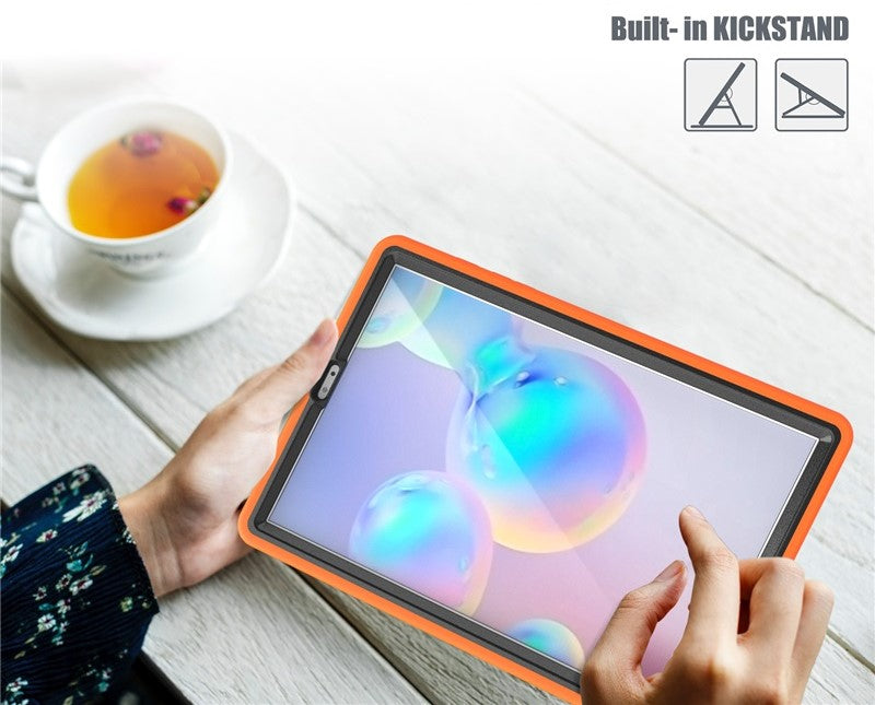 Shock Wave Kickstand Case Anti-Fall Protection With Pencil Holder For Samsung Tab S6 10.5inch T860/T865/T867(2019)-Orange
