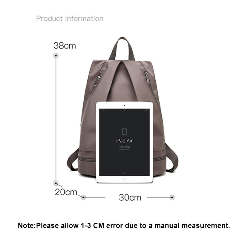 Gym Backpack with Shoe Compartment Wet Pocket for Women Travel Sports-Khaki