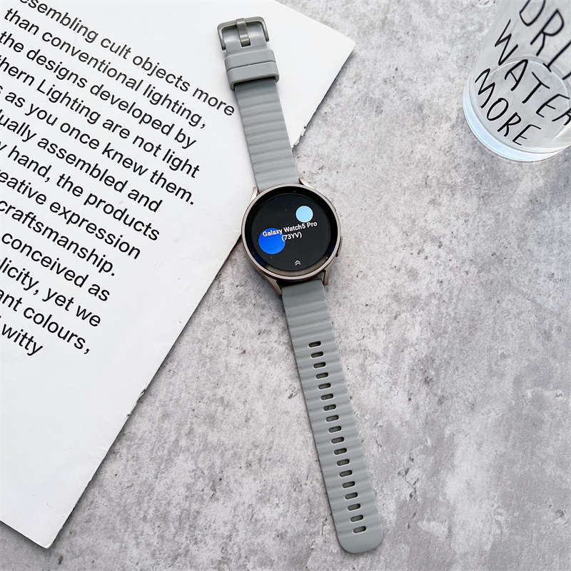 Sports Watch Strap Wave Pattern for Samsung Gear S2 Huawei Watch GT-LightGray