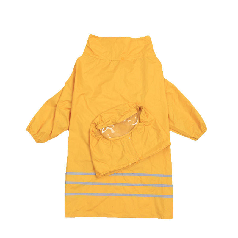 Dog Raincoat Lightweight Adjustable Windbreaker Hooded Jacket for Pets-Yellow