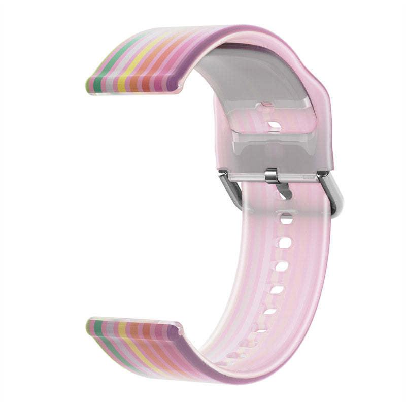 Semi Frosted Watch Strap Transparent Rainbow for Samsung Huawei Watch-06