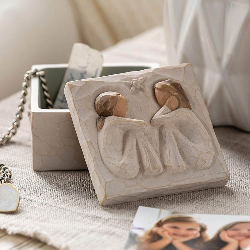 Friendship, Sculpted Hand-Painted Keepsake Box Resin Crafts Home Decoration Gifts