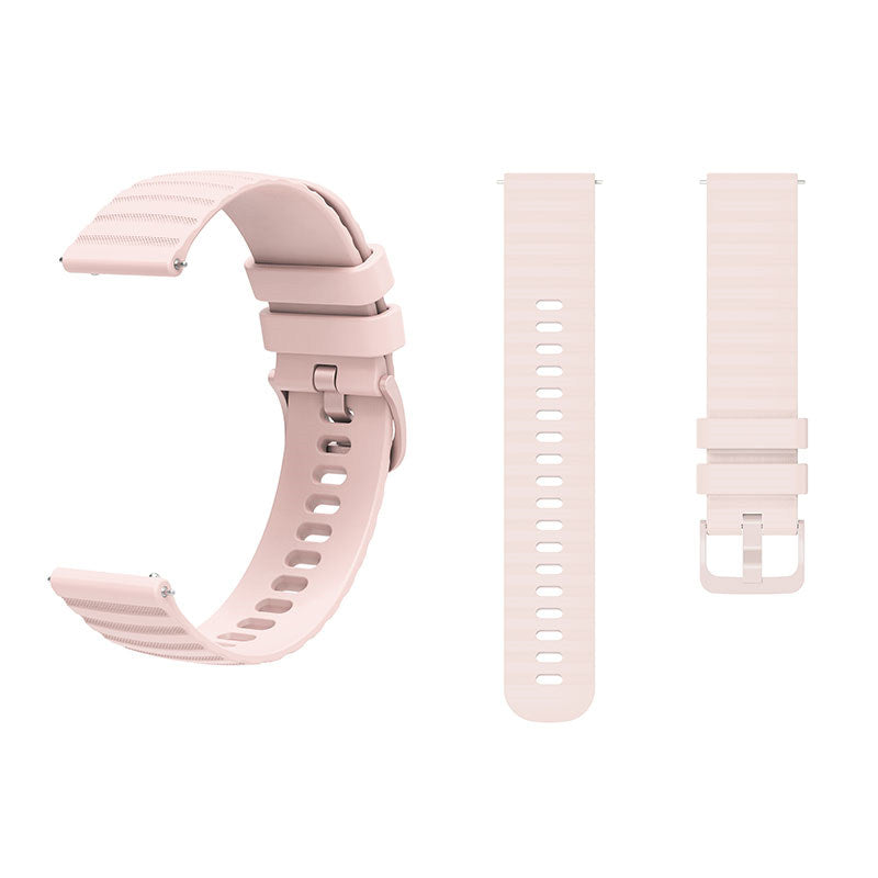 Silicone Watch Band Wave Pockmark for Samsung Cear S2 Huawei Watch GT-RosePink