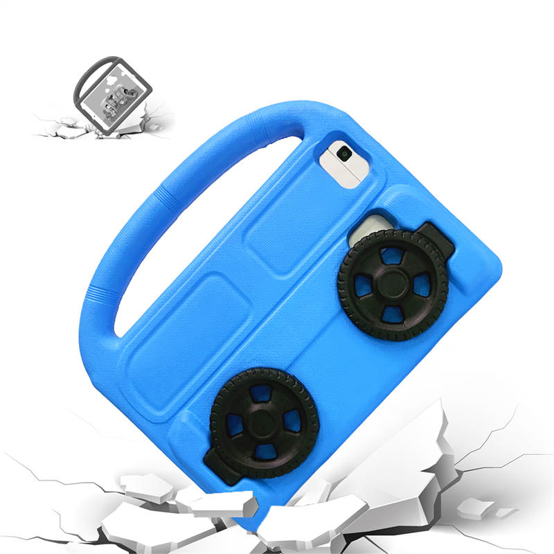 Wheel Samsung Tablet Tablet Case For 8.0inch Tab A 3 4 E/8.7inch Tab A7lite Shockproof Stand Cover With Handle Stand-Blue