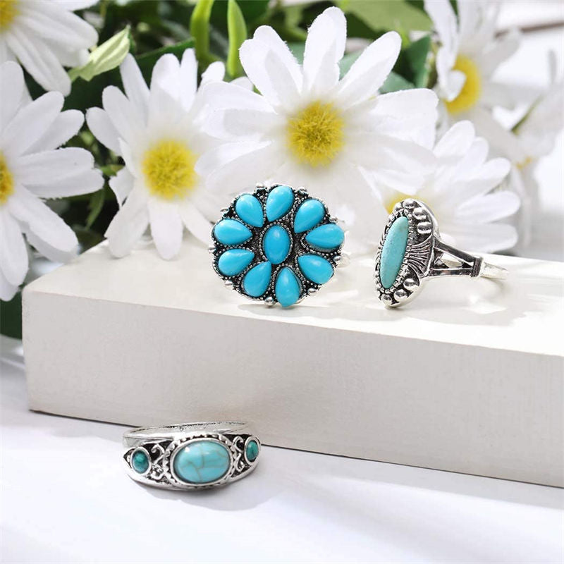 Pack of 9 Boho Ring Set Joint Knuckle Ring for Women and Girls