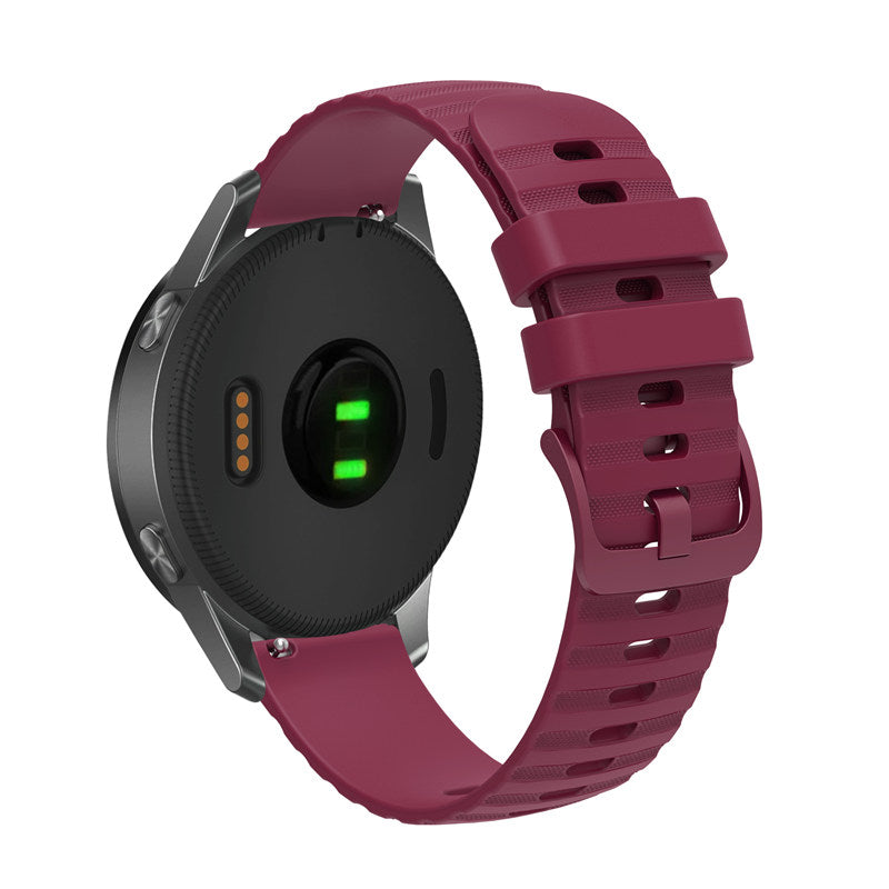 Silicone Watch Band Wave Pockmark for Samsung Cear S2 Huawei Watch GT-WineRed