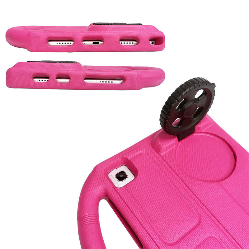 Wheel Samsung Tablet Case For Tab S P6 Lite/A7 (2020)/S5E (2019) Shockproof Stand Cover With Handle Stand-Rose