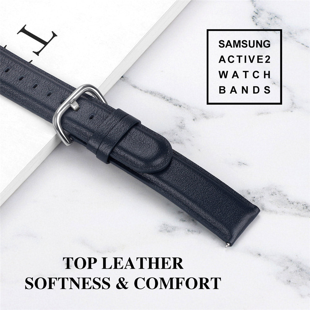 Fashion Leather Watch Band For Samsung Galaxy Watch 42/46mm Gear S3 Frontier/Classic(Midnight Blue)