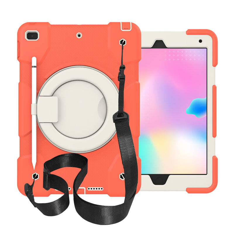 iPad Case For iPad 10.2 with 360¡ãSwivel Stand-Coral Orange
