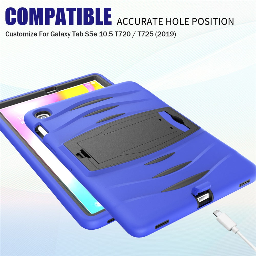 Shock Wave Kickstand Case Anti-Fall Protection For Samsung Tab S5E 10.5 T720/T725(2019)-Blue