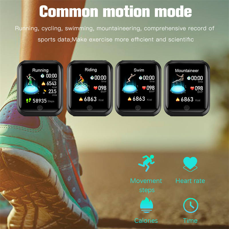 F29 HD Smart Watch with Temperature Heart Rate Blood Oxygen Monitor-Blue
