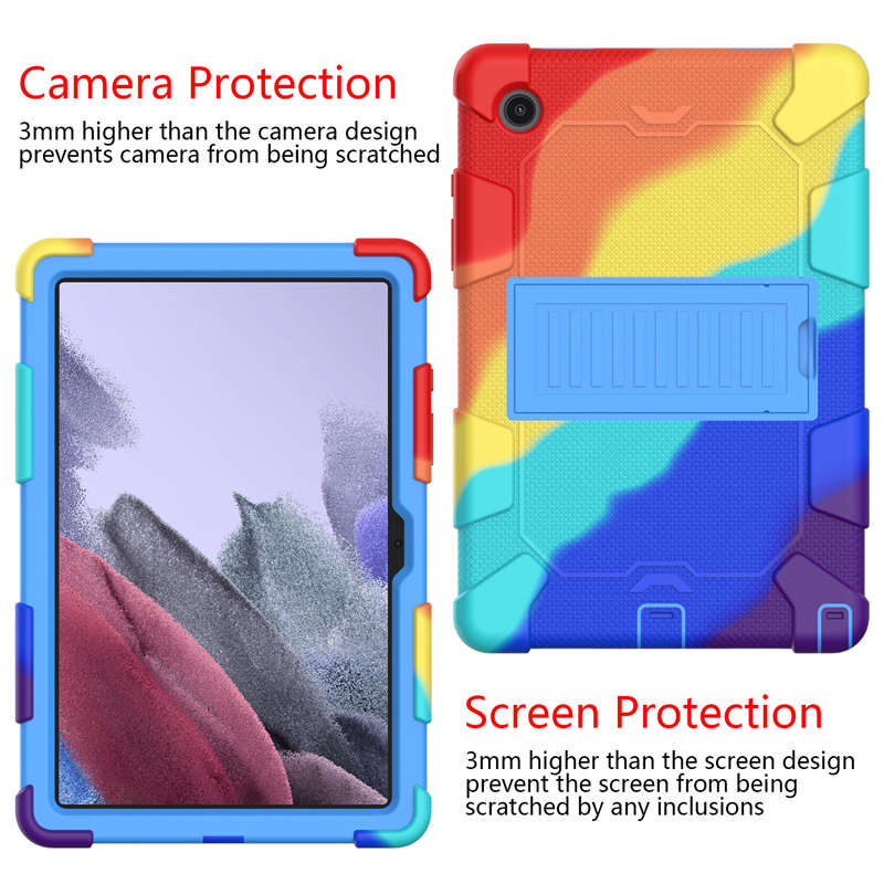 Samsung Tablet Case For Galaxy Tab A8 10.5inch 2021 (SM-X200/SM-X205/SM-X207)-GoldRose-RainbowBlue