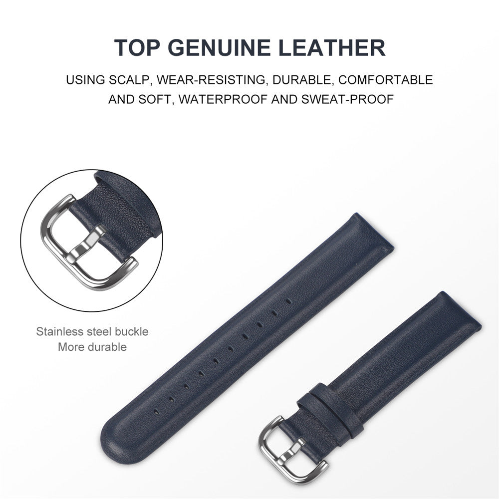 D Buckle Leather Watch Band For Samsung Galaxy Watch 42/46mm Gear S3 Frontier/Classic(Navy Blue)