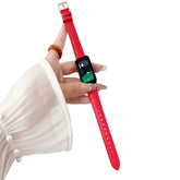 Genuine Leather Watch Strap Classic Quick Release for Huawei 8-Rose Red