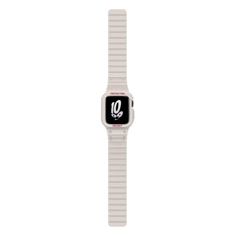 Magnetic Watch Band with Bumper Case Shockproof for Apple Watch-Starlight