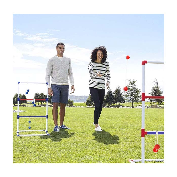 6 Pcs Ladder Toss Ball Replacement Set Kid Safe Soft Rubber Golf Balls-Red+Blue