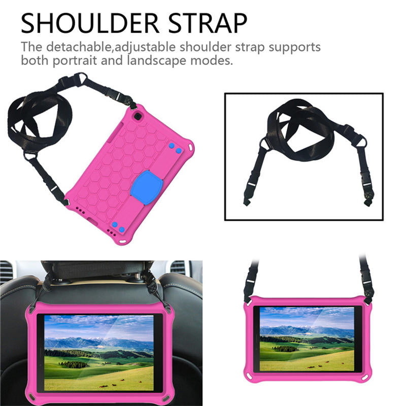 Hive SamSung Tab A 8.0 T380/T385/T387/T377/T330 Tablet Case Durable Stand Cover With Shoulder Strap-RoseBlue