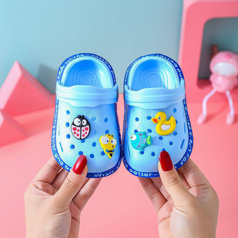 Childrens Clogs Boys Girls Soft Sandals Lightweight Non-Slip Shoes-SkyBlue