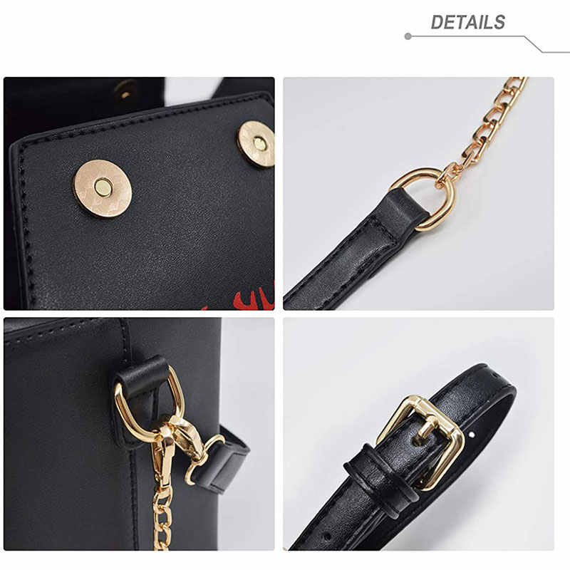 Fashion Crossbody Bag Chinese Takeout Box Style Clutch Bag for Girl-Black