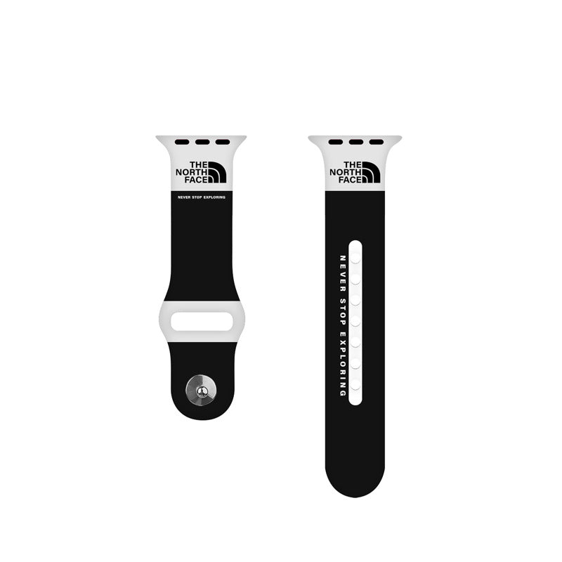 Sports Band Soft Silicone Breathable Waterproof for Apple Watch-BlackWhite