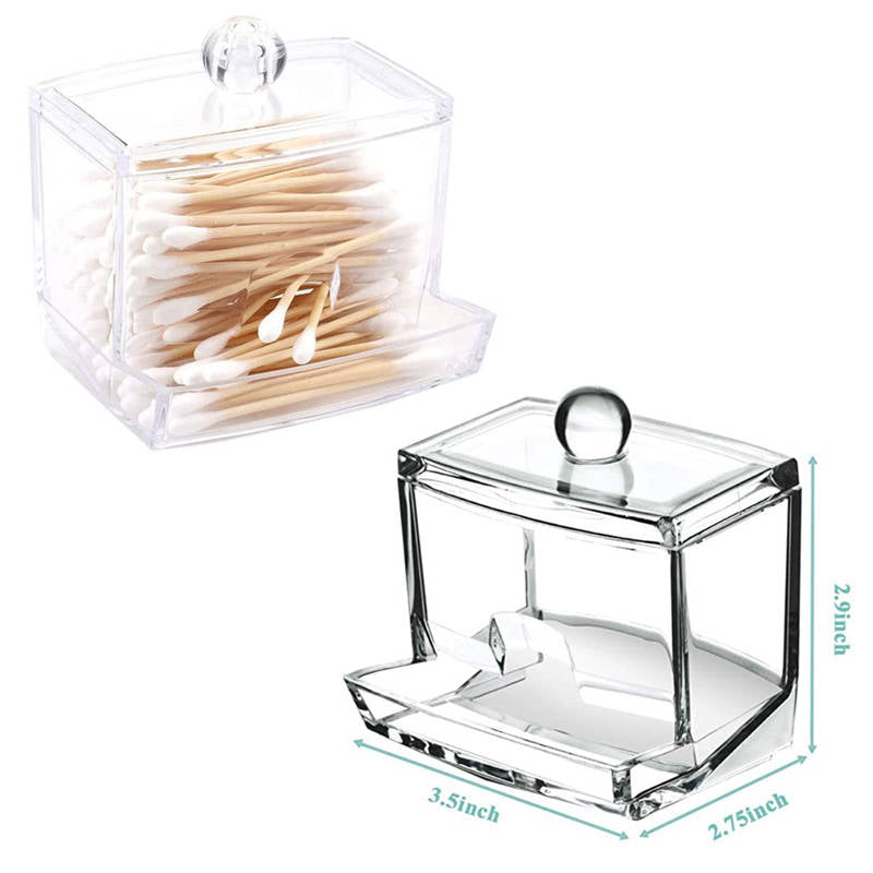 Cotton Swab Pads Holder Cotton Buds Ball Dispenser Organizer Box Clear Acrylic Cotton Pad Container