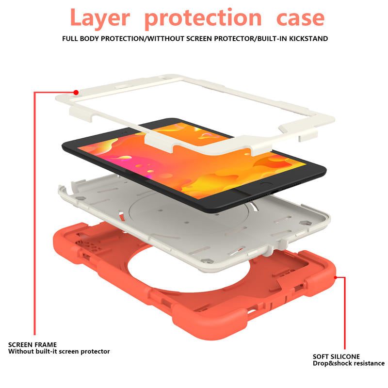 iPad Case For iPad Mini 4/5 with 360¡ãSwivel Stand-Coral Orange