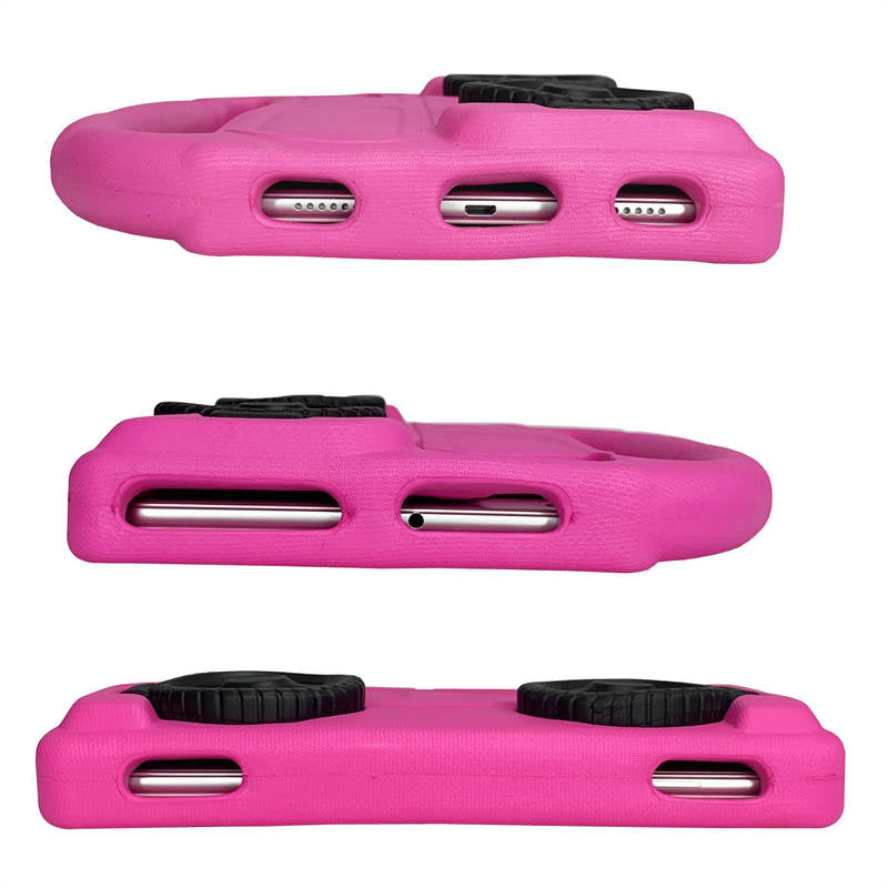 Wheel Samsung Tablet Tablet Case For 8.0inch Tab A 3 4 E/8.7inch Tab A7lite Shockproof Stand Cover With Handle Stand-Rose