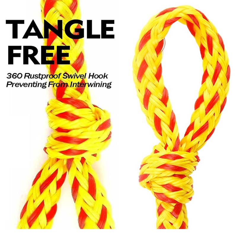 Durable Tow Ropes Water Sports Connector for Hauling Pulling Tubes-YellowRed