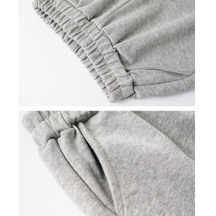 Girls Joggers Long Pants Pockets Outdoor Casual Trousers with Drawstring Splicing-Gray