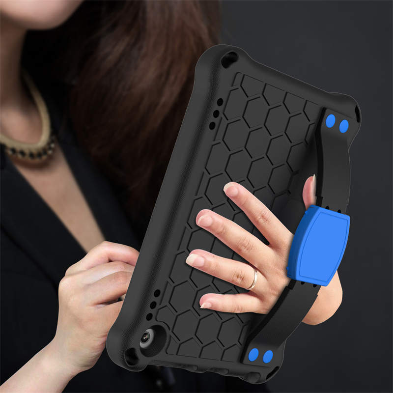 Hive Kindle Fire HD8/HD8 Plus (2020) Tablet Case Durable Stand Cover With Shoulder Strap-BlackBlue