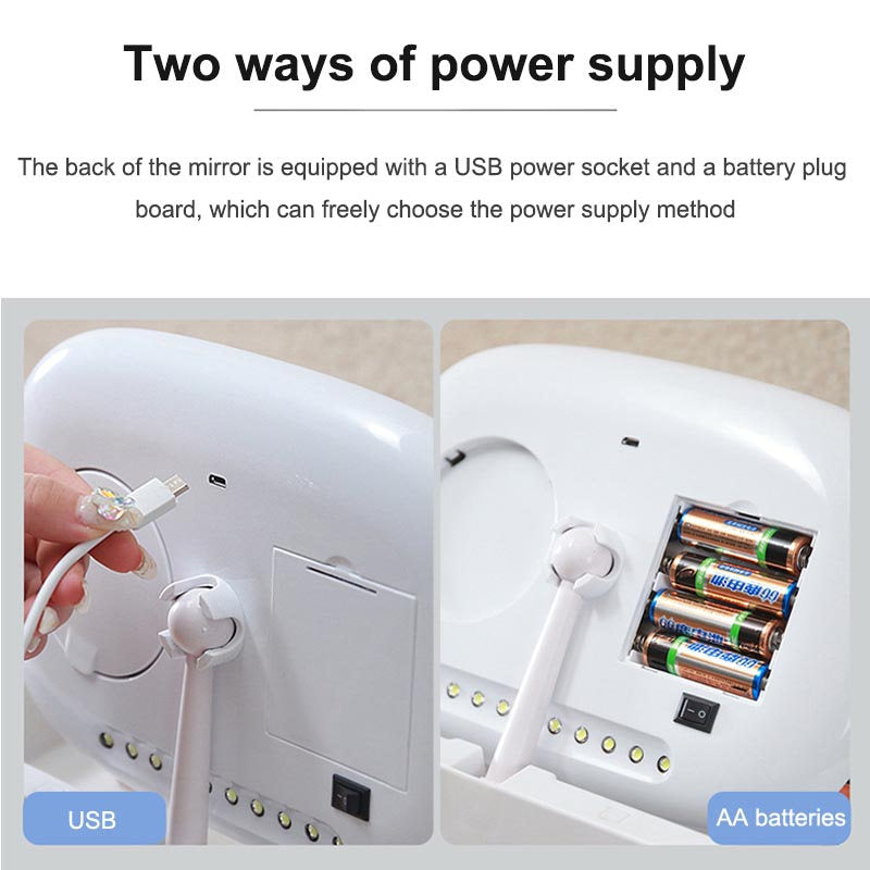 Home & LivingTouch LED Makeup Mirror Storage Box with 10X Magnifying Mirror