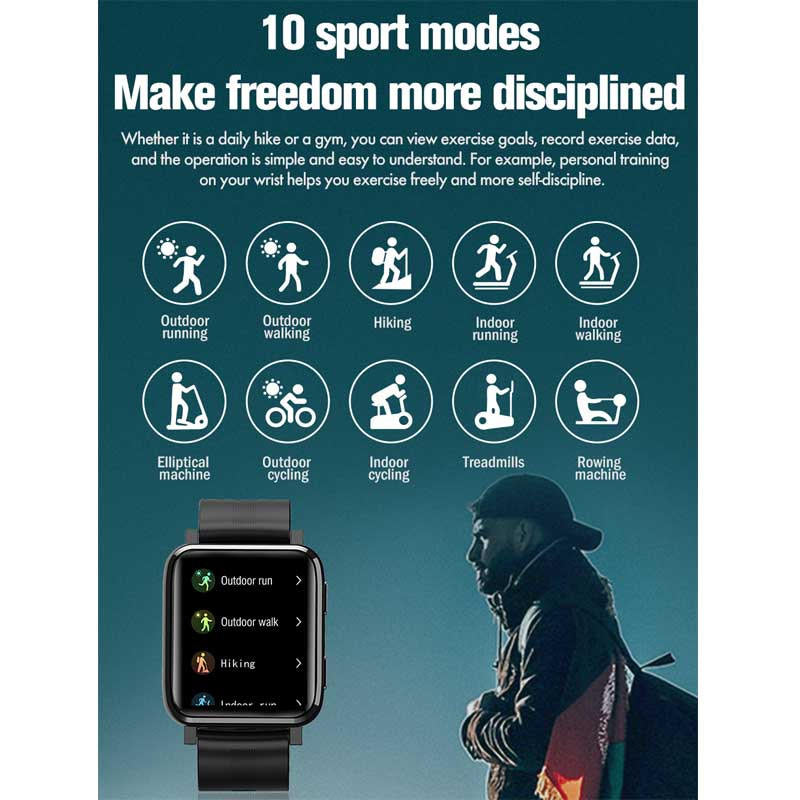F30 Touch Screen Smart Watch with Music Heart Rate Monitor Call Text-Green
