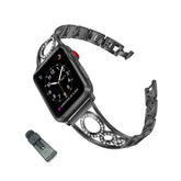 HL Stainless Steel Watch Band Adjustable Wristbands for Apple IWatch Series SE/1/2/3/4/5/6 For Women-Black