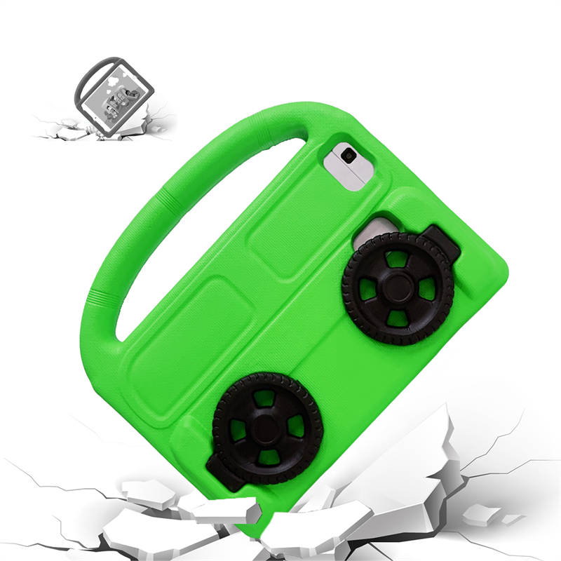 Wheel Samsung Tablet Tablet Case For 8.0inch Tab A 3 4 E/8.7inch Tab A7lite Shockproof Stand Cover With Handle Stand-Green