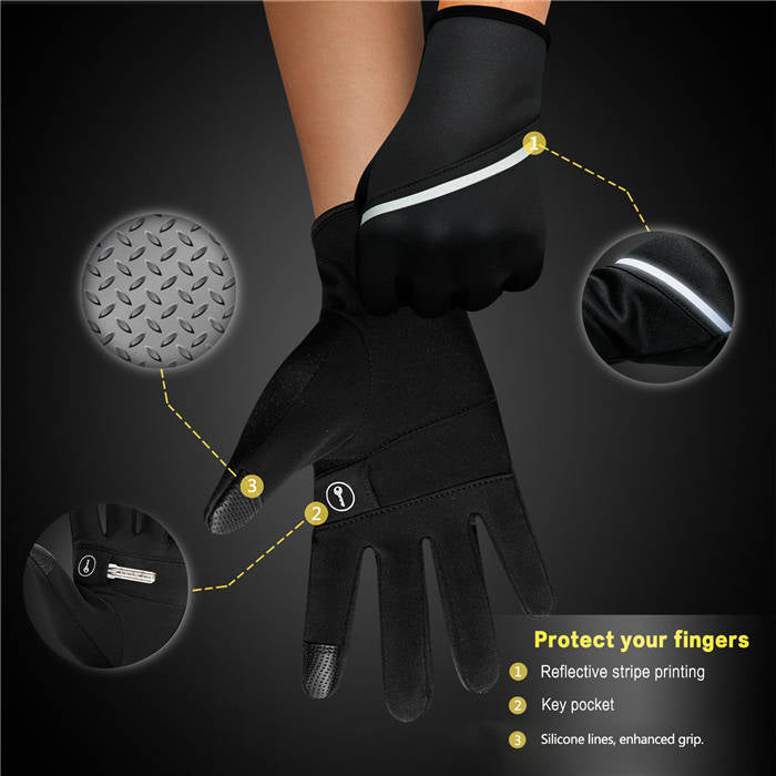 Winter Gloves Men Women Touchscreen Running Gloves Cold Weather Work Gloves -Black104