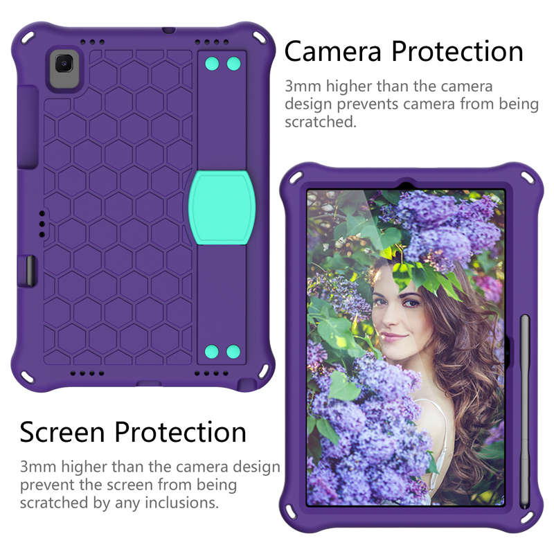 Hive SamSung Tablet Case For Sansung S6 10.5 (2019)/ S5E(2019)/Tab A7 (2020) Durable Stand Cover With Shoulder Strap-PurpleAqua