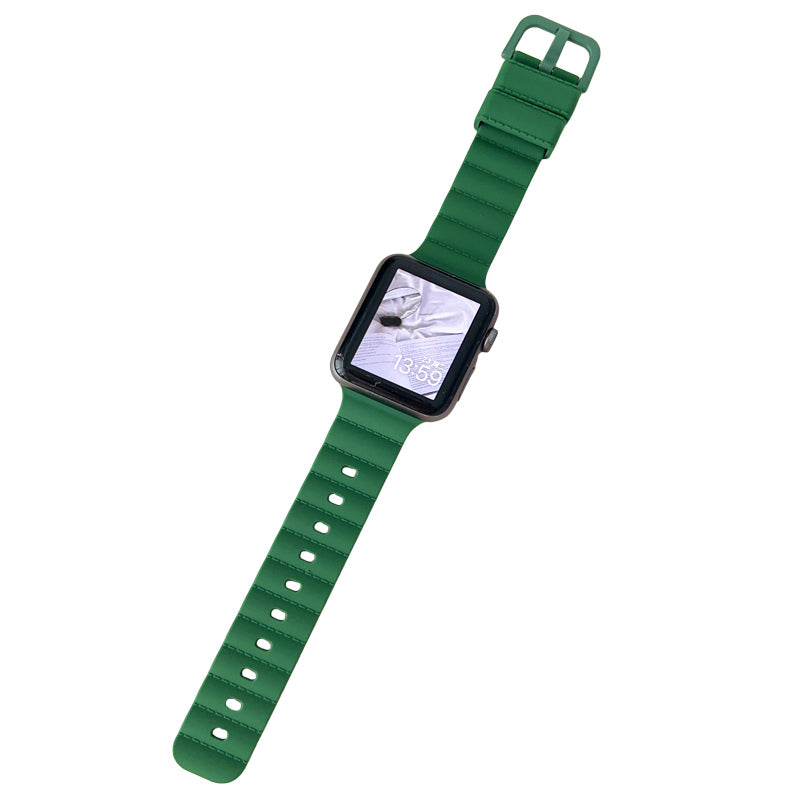 Silicone Sports Watchband Quick Release Pin for Apple Watch-Green