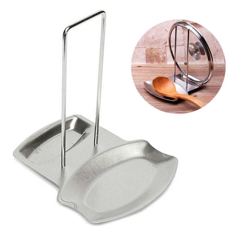 Home & LivingStainless Steel Pan Lid Holder for Pots and Spoon Rest Shelf Kitchen Storage Tool