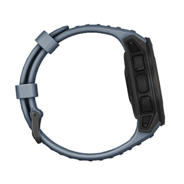 For Garmin Instinct Watchband Soft Silicone Adjustable Replacement Strap 22MM Black Steel Buckle-Rock Cyan