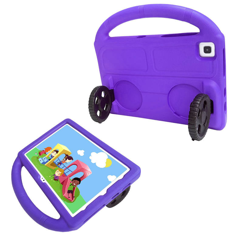 Wheel Samsung Tablet Case For Tab S P6 Lite/A7 (2020)/S5E (2019) Shockproof Stand Cover With Handle Stand-Purple
