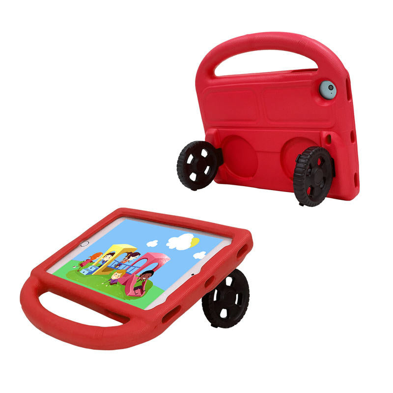 Wheel iPad Case For iPad Mini 1/2/3/4/5 Shockproof Stand Cover With Handle Stand-Red
