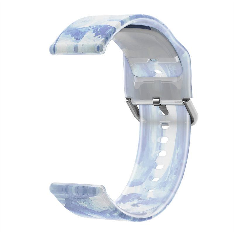 Semi Frosted Watch Strap Transparent Rainbow for Samsung Huawei Watch-04
